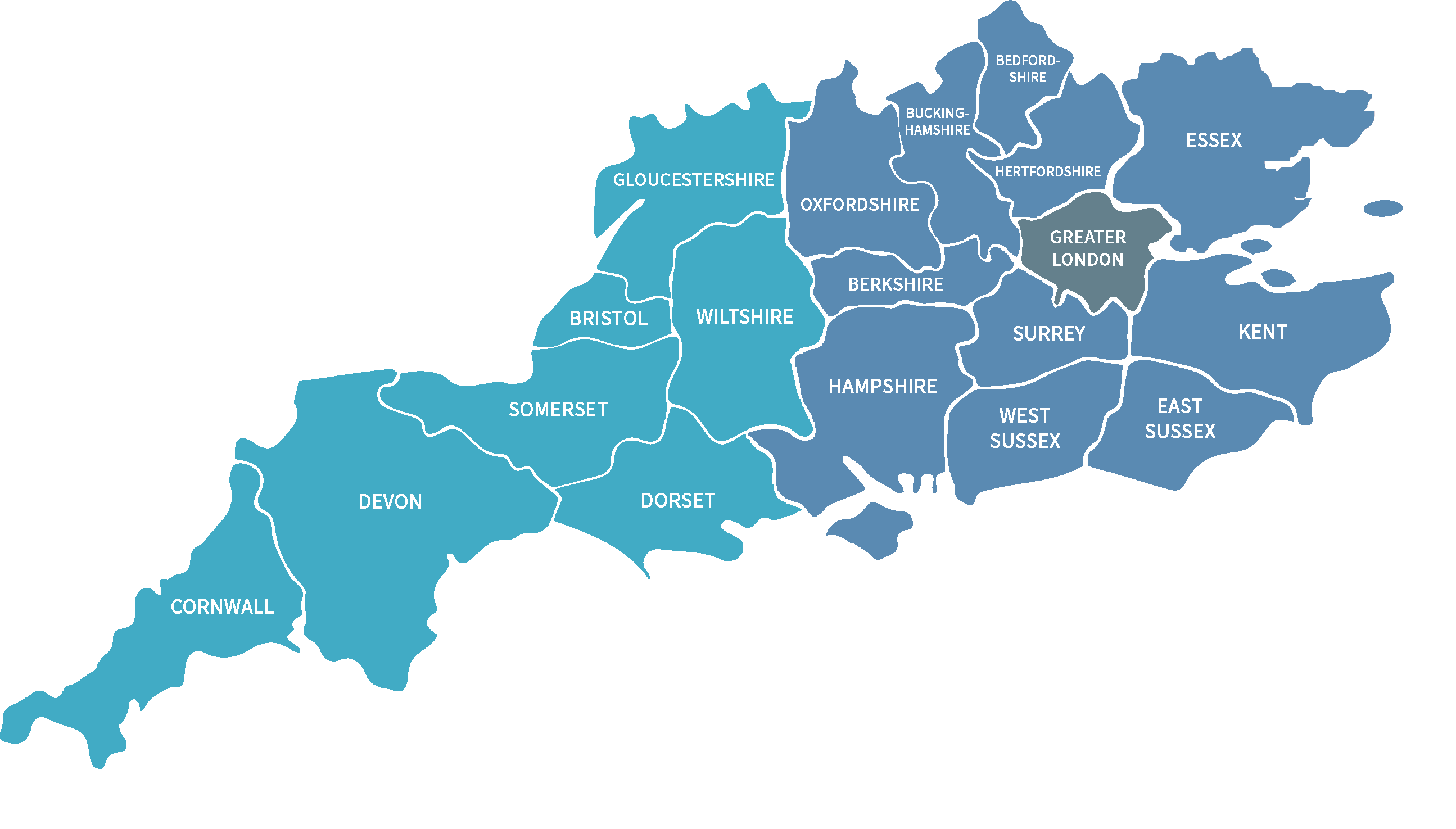 Map of the South of England